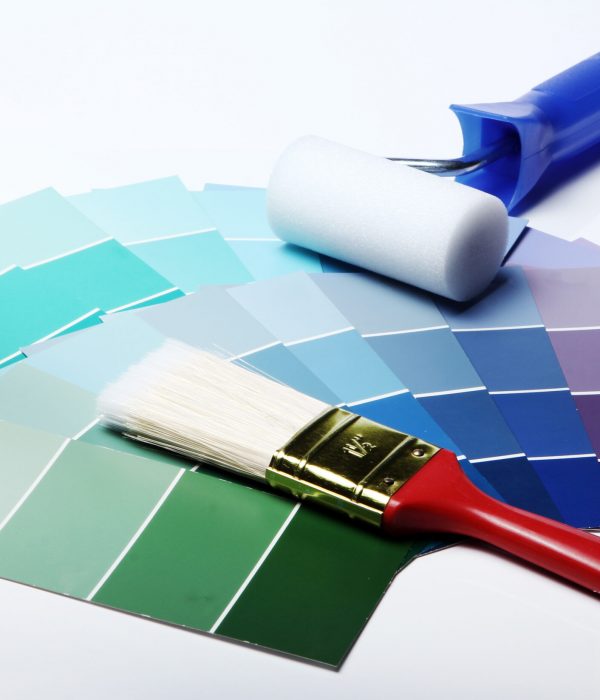 Close up of pantone color palette and other stuff